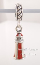 Retiré Phare Véritable Pandora Rouge Émail Pendantes Breloque 791137EN42 W Poche