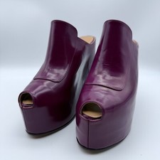 Dries Van Noten Sandals Purple Platform Wedge Pumps Open Toe Women US Size 6.5