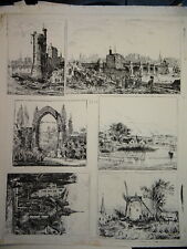 L. BRETON (XIX) 6 EAU FORTES ORIGINAL LANDSCAPE PARIS IMPRESSIONISM 1873