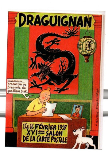Tintin carte postale - carte,