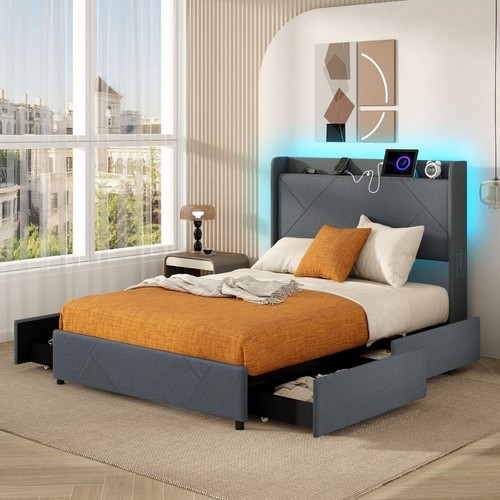 Lit double 140x200cm cadre - double, de