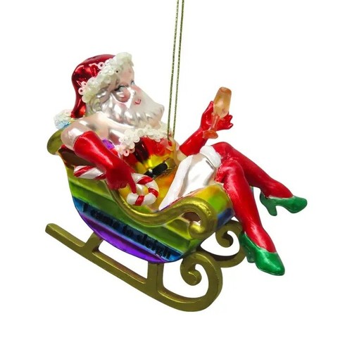 Père noël luge rainbow - en,