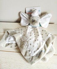 NICOTOY Disney baby grand doudou carré coton blanc et gris Dumbo lange neuf