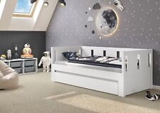 Lit gigogne, canapé-lit, pin massif blanc Accessoires au choix