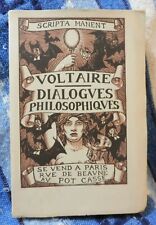Voltaire DIALOGUES PHILOSOPHIQUES Scripta Manent N° 43 A L'Enseigne Du Pot Cassé