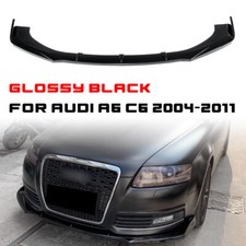 Spoiler Lèvre Lame Jupe Pare-Choc Avant Pour AUDI A6 C6 2004-2011 Noir Brillant