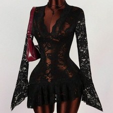 Robe Mini En Dentelle À Col V