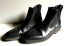 HESCHUNG Boots Chelsea Style Black Leather Beatles Ankle Men's Size 9.5