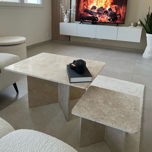 Table basse travertin - table,