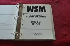 Kubota K008-3 U10-3 Excavator Dealer's Repair Manual WSVA 