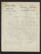 DOUAI (59) FIREPLACE & FUNERARY MONUMENTS "VASSEUR & BERTON Marbrier" in 1928