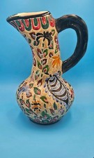 Vintage Striking Signed Floral Jerome Massier 12" Vase/Pitcher