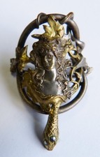 Bijou Clip broche de robe ou noeud de foulard ART NOUVEAU 1900 femme serpent
