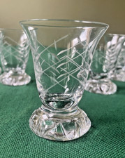7 verres à liqueur cristal Daum signés taillé épis de blé - Modèle Kim