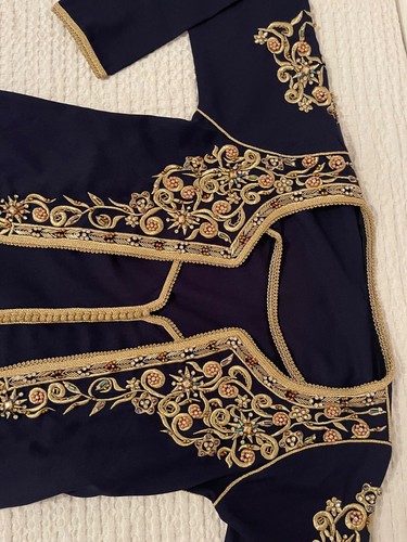 Caftan marocain bleu nuit - marocain,