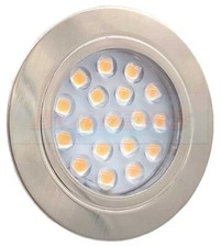 Dimatec 12v 1.2w Nickel Recessed LED Touch On Spot Light Caravan Motorhome 65mm