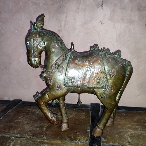 Art populaire inde cheval bois - art,