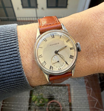 Montre Homme MOVADO Militaire Vintage Boîtier À Échelons Cal 470 Acier 31Mm