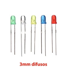 100 x DIODE LED 3 MM VERT BLANC ROUGE BLEU JAUNE ARDUINO RASPBERRYPI PIC