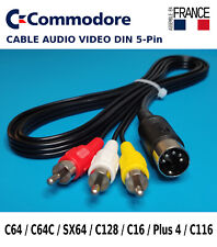 Cable AV Audio Video - pour Commodore - C64 SX64 C128 Plus/4 16 116