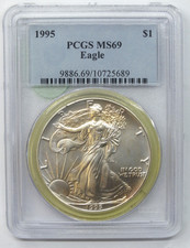 Dollar D'Argent American Eagle 1 Oz PCGS MS 69 Certifié Bullion - P629