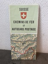 Ancienne Carte Suisse Chemins De Fer Et Autocars Postaux 1965 