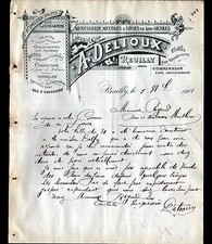 REUILLY (36) MENUISERIE / MEUBLES "A. DELIOUX" en 1907