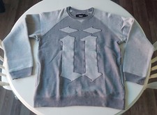 Rare Unkut Crewneck Sweater Ü Classic Logo Grey Sz Xl Men Side Pockets + Black