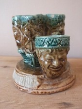 Antique Pyrogen Pipe Holder Slipper Bearded Man Head