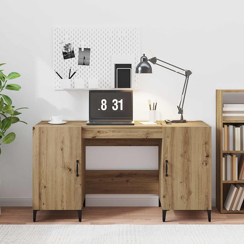 Bureau blanc 140x50x75 bois - 140x50x75, cm