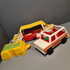 Vintage Retro Toy Camping Set Fisher Price 1979 Jeep Car 70s Made In UK