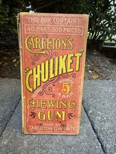 Vintage Carleton's Chuliket Chewing Gum Counter Display Box w/ Glass Cover