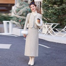Veste Et Jupe Longue Grise