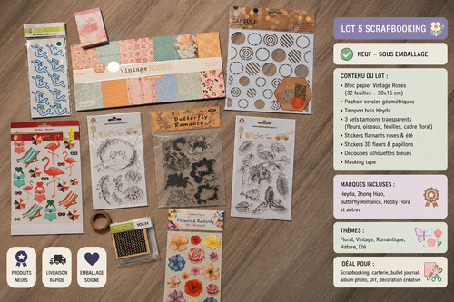 Lot scrapbooking diy tampons - scrapbooking,