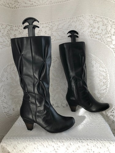 Bottes cuir noir pikolinos - bottes, en