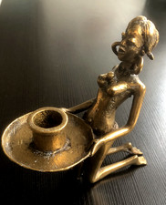 Art africain  statue bougeoir en bronze  cire perdue