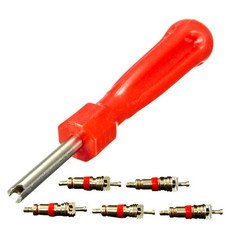 Outil démonte obus de valve pour pneus auto moto vélo + 5 obus - NEUF