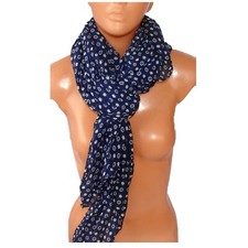 Foulard En Coton Bleu Foncé À Étoiles Délicates Pour Homme Femme FS01