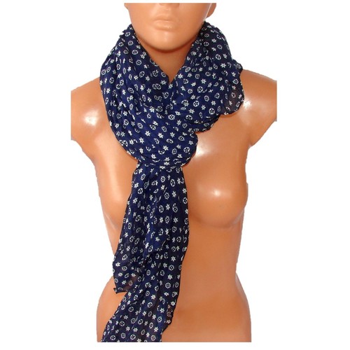 Foulard coton bleu foncé - en,