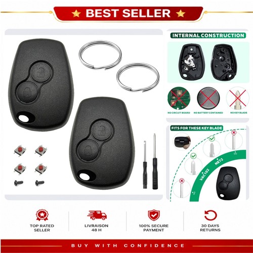 Coque clé voiture boutons - clé, 2