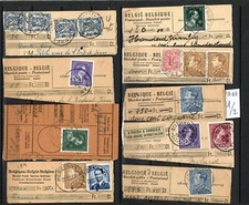 BELGIQUE 1951 LOT Timbres sur fragments  LEOPOLD  III - Baudouin 1er & Armoiries