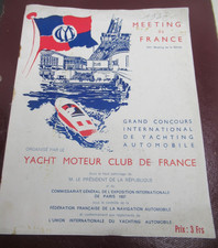 RARE PROGRAMME MEETING FRANCE YACHTING AUTOMOBILE DE FRANCE 1937 Illustré SEINE