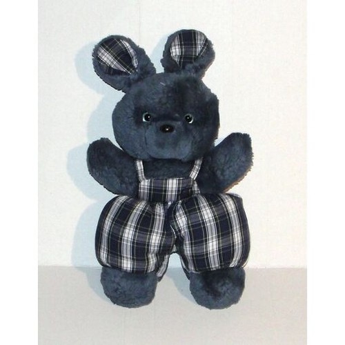 Doudou lapin bleu marine - lapin,