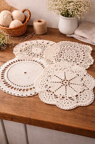 Lot napperons rond en - napperons,