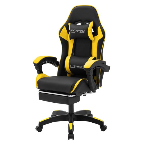 Chaise gaming noir jaune - , pu