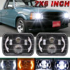 Pair 5x7" 7X6" 170W Led Headlights Halo Beam DRL For Mazda B2000 B2200 B2600 GLC