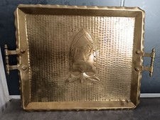 Ancien joli plateau en cuivre