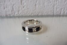 Bague Pierre Lang, Élégante Bague PL, Argentée Avec Des Pierres, Taille 58 (VII)