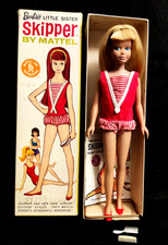 Barbie VTG Skipper blonde #950  MATTEL 1963 -boîte+stand+livret+accessoires, BE