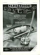 1938 Paris Rhone Cireuse Antique Vacuum Cleaner Advertising Magazine